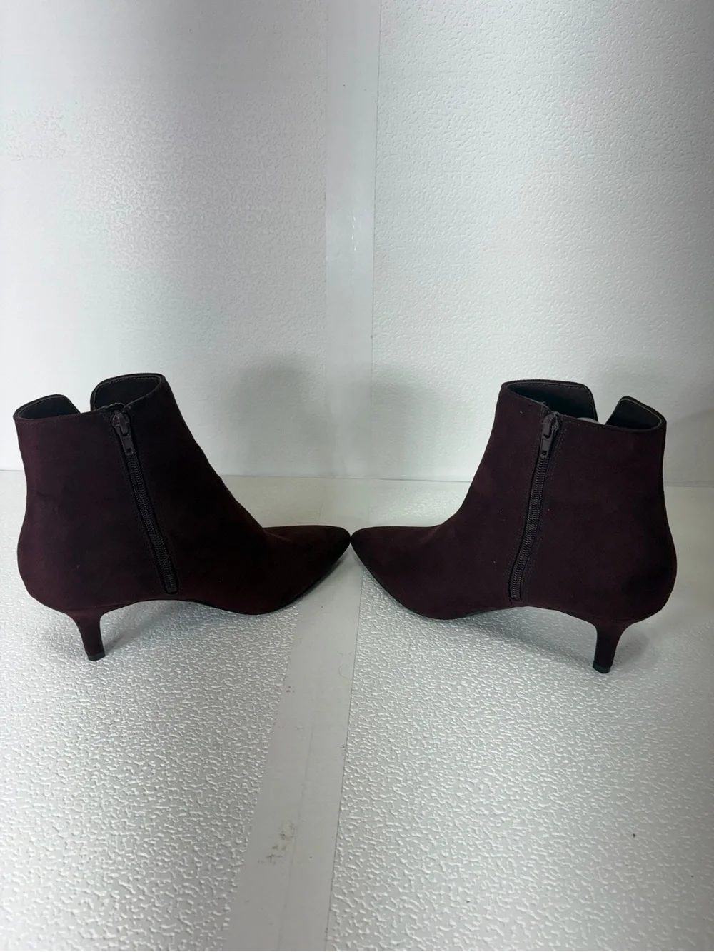 Charter Club Wine Pointed Toe Suede Ankle Booties s281